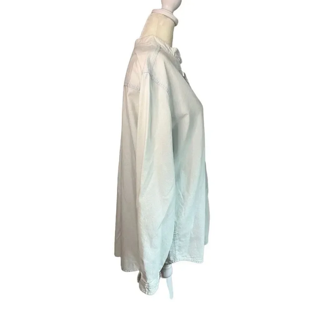 Bill Blass Cotton Long Sleeved Denim Tunic Size Medium